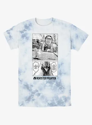 Rooster Fighter Burning With Rage Manga Poster Tie-Dye T-Shirt