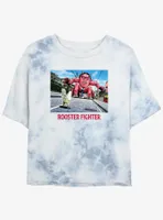 Rooster Fighter Keiji vs Mutant Demon Womens Tie-Dye Crop T-Shirt