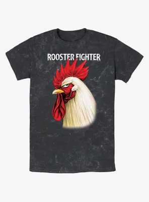 Rooster Fighter Keiji Portrait Mineral Wash T-Shirt