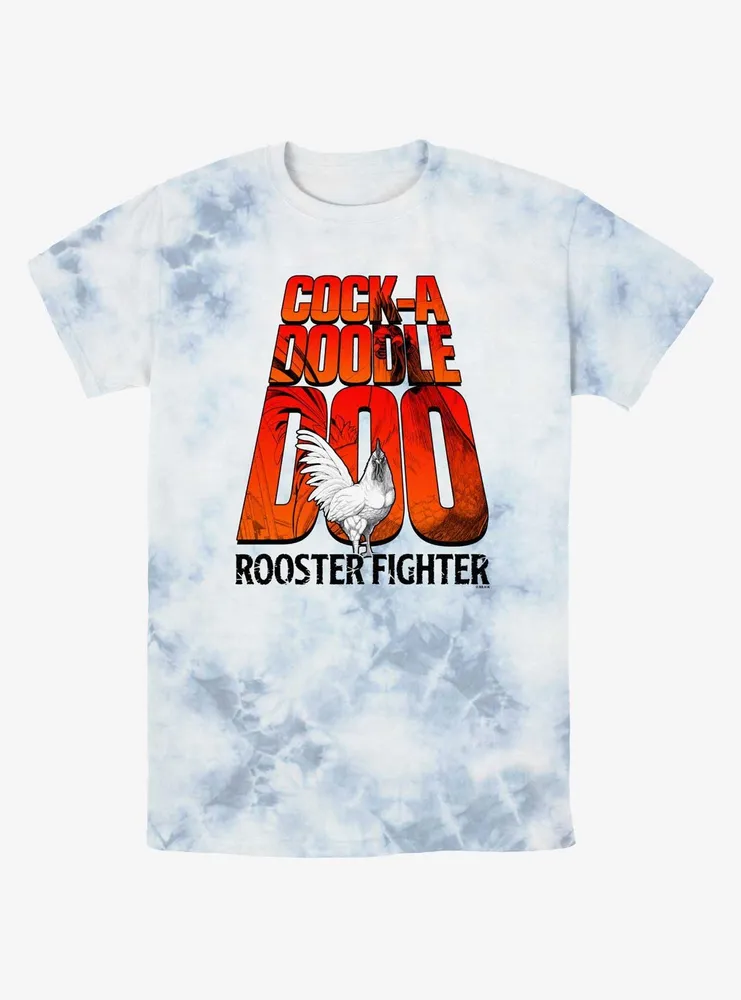 Rooster Fighter Cock-A-Doodle-Doo Logo Tie-Dye T-Shirt