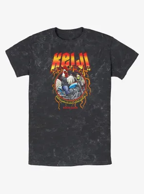 Rooster Fighter Metal Keiji Mineral Wash T-Shirt
