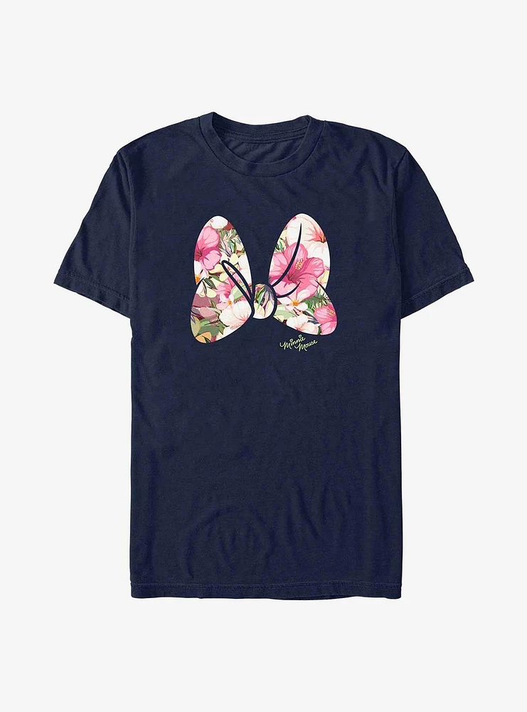 Disney Minnie Mouse Flower Print Bow T-Shirt