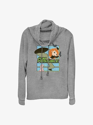 Disney Kim Possible and Rufus Cowl Neck Long-Sleeve Top