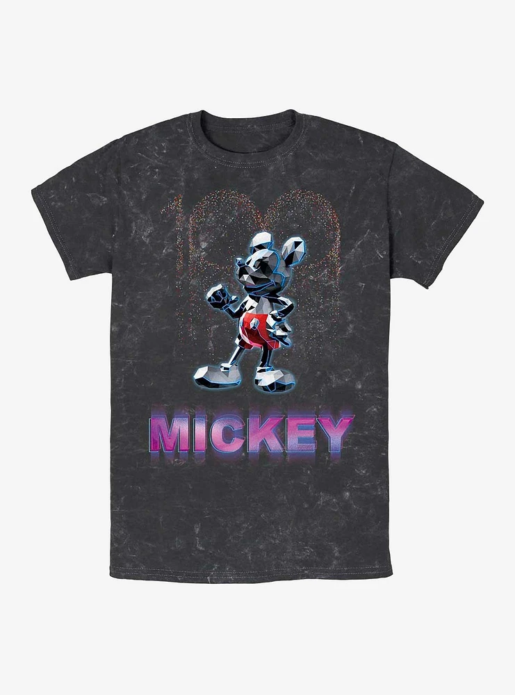 Disney100 Crystal Figurine Mickey Mouse Mineral Wash T-Shirt