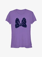 Disney Minnie Mouse Galaxy Print Bow Girls T-Shirt