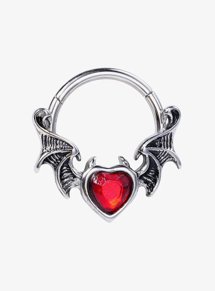 Steel Heart Bat Wing Hinged Clicker