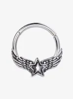 Steel Silver Winged Star Hinged Clicker