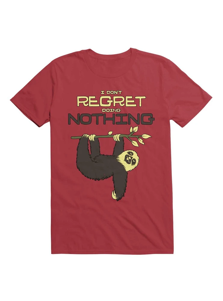 I Don't Regret Doing Nothing Lazy Sloth T-Shirt