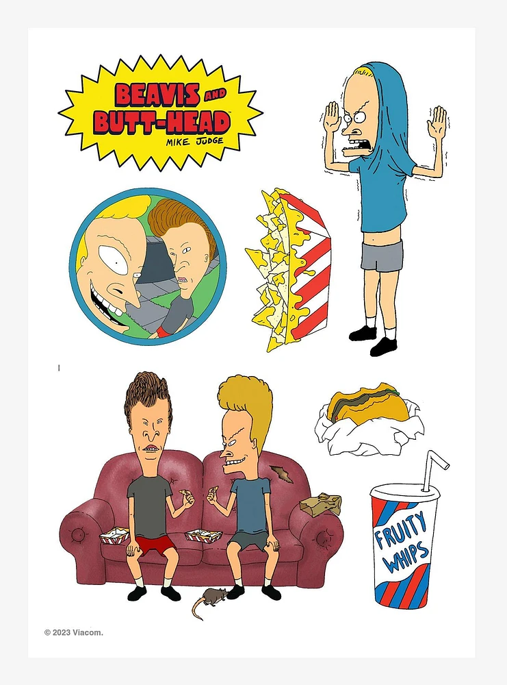 Beavis And Butt-Head Snacks Kiss-Cut Sticker Sheet