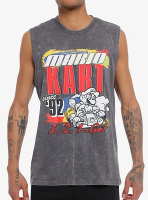 Mario Kart 92 Dark Wash Muscle Tank Top