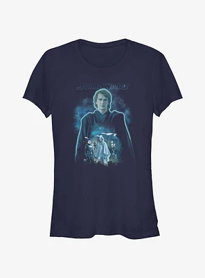 Star Wars Ahsoka Anakin Force Ghost Girls T-Shirt Hot Topic Web Exclusive