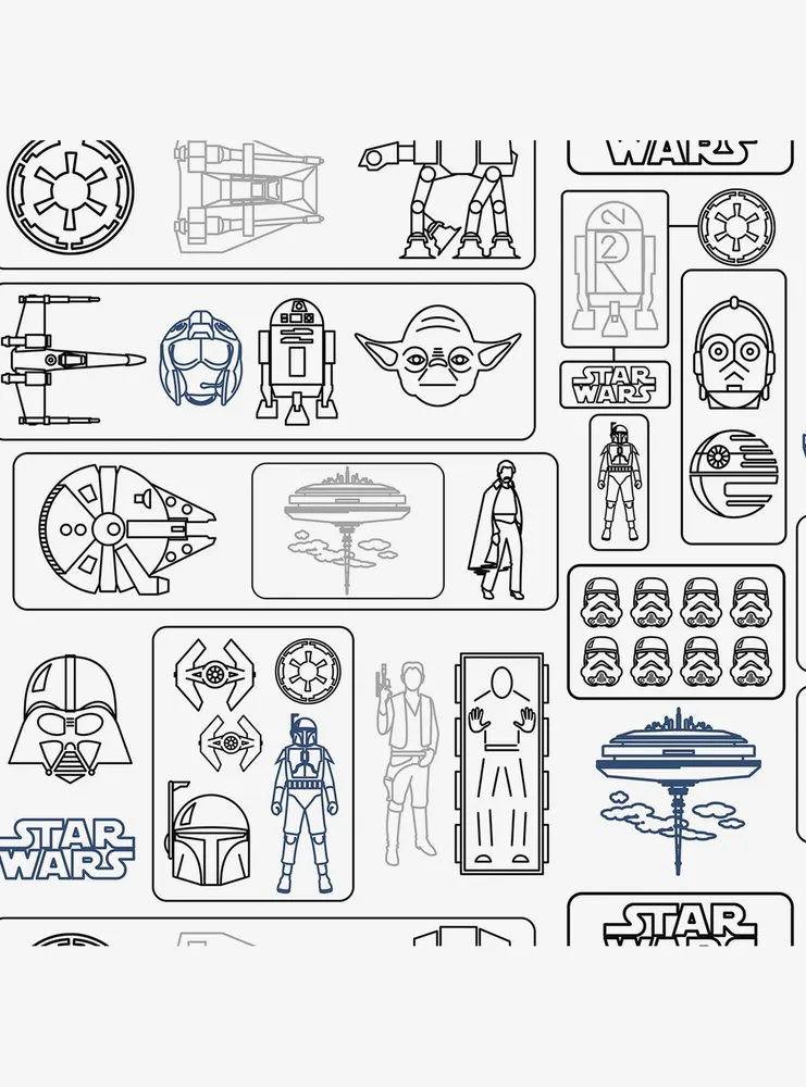 Star Wars Pictogram Peel & Stick Wallpaper