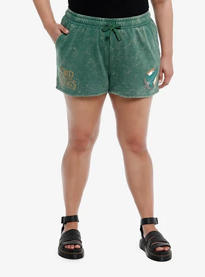 The Lord Of Rings Lorien Leaf Mineral Wash Girls Lounge Shorts Plus