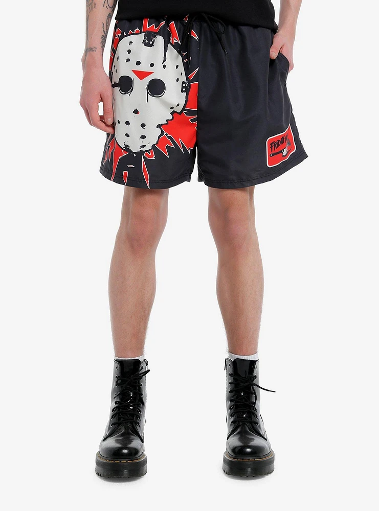 Friday The 13th Jason Mask Nylon Shorts