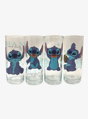 Disney Lilo & Stitch Blue Floral Glass Set