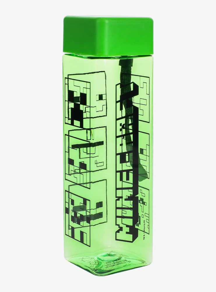 Minecraft Creeper Square Water Bottle