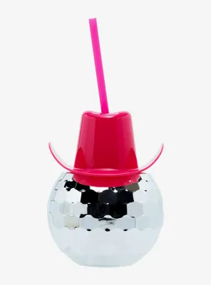 Cowboy Hat Disco Ball Straw Cup