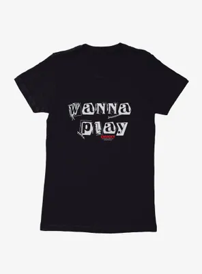 Chucky TV Series Wanna Play Stitches Womens T-Shirt