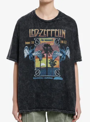 Led Zeppelin Inglewood Concert Girls Oversized T-Shirt