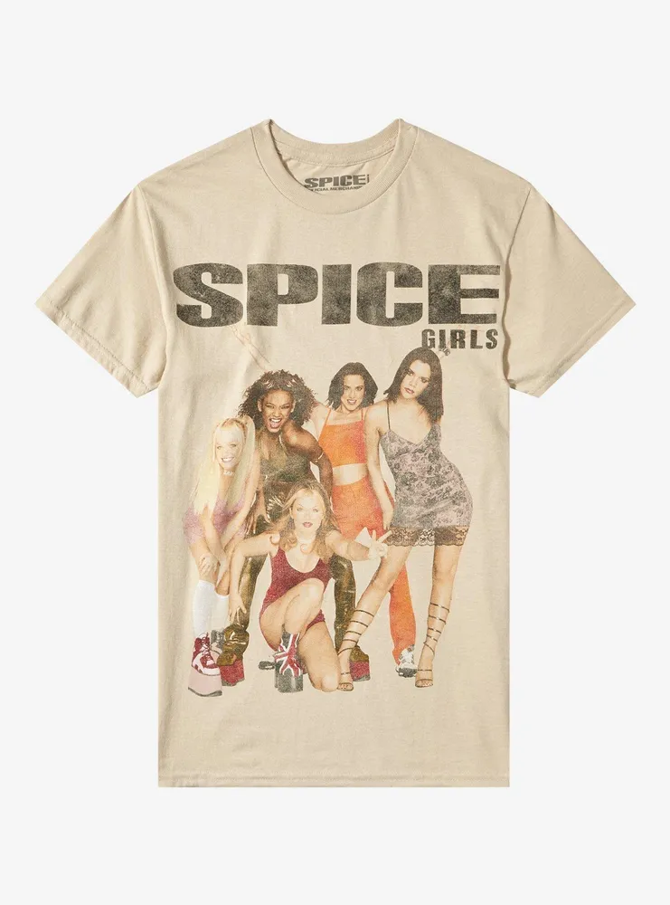 Spice Girls Faux Distressed Group Photo Boyfriend Fit T-Shirt