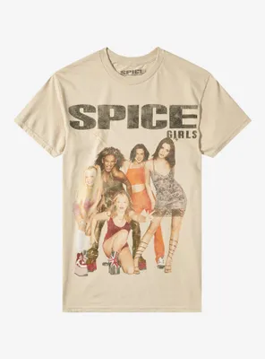 Spice Girls Faux Distressed Group Photo Boyfriend Fit T-Shirt
