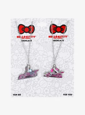 Hello Kitty & My Melody Race Car Best Friend Necklace Set