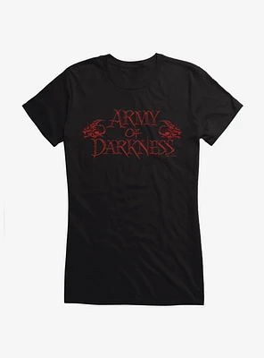 Army Of Darkness Blood Logo Girls T-Shirt