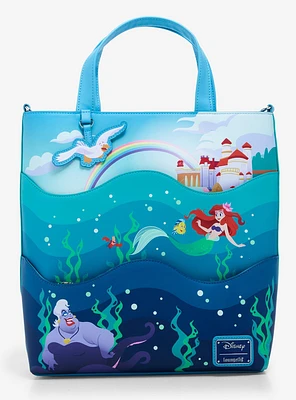 Loungefly Disney The Little Mermaid 35th Anniversary Ocean Scene Glow-in-the-Dark Tote Bag