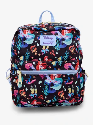 Loungefly Disney The Little Mermaid 35th Anniversary Under the Sea Allover Print Mini Backpack