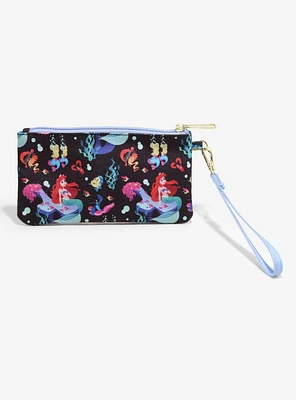 Loungefly Disney The Little Mermaid 35th Anniversary Under the Sea Allover Print Wristlet