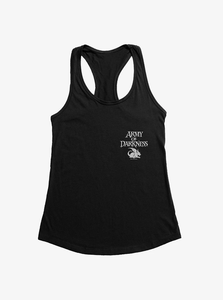 Army Of Darkness Logo Faux Pocket Girls Tank