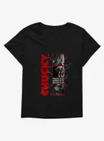 Chucky TV Series Wanna Play Panels Womens T-Shirt Plus