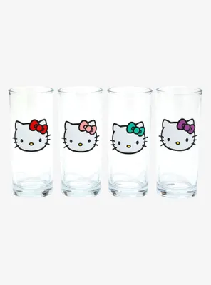 Sanrio Hello Kitty Faces Multicolor Bow Glass Set