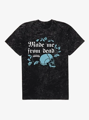 Bride Of Frankenstein Made Me From Dead Skull Mineral Wash T-Shirt