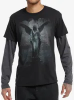 Cosmic Aura Angel Statue Oversized Long-Sleeve Twofer