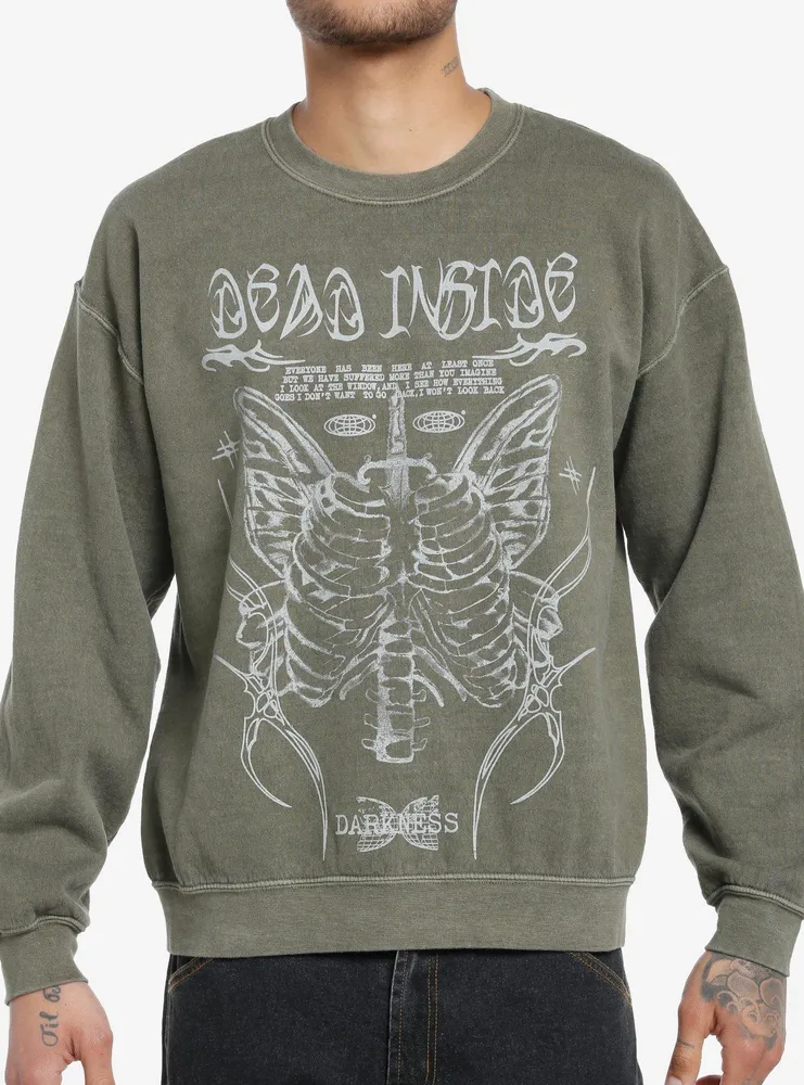 Hot Topic Social Collision Dead Inside Skeleton Sweatshirt