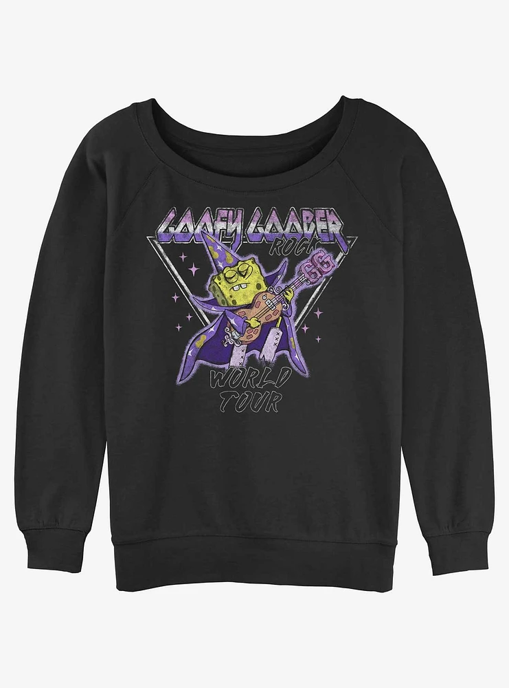 Spongebob Squarepants Goofy Goober Rock World Tour Girls Slouchy Sweatshirt