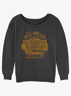 Back to the Future Visit Hill Valley Girls Slouchy Sweatshirt