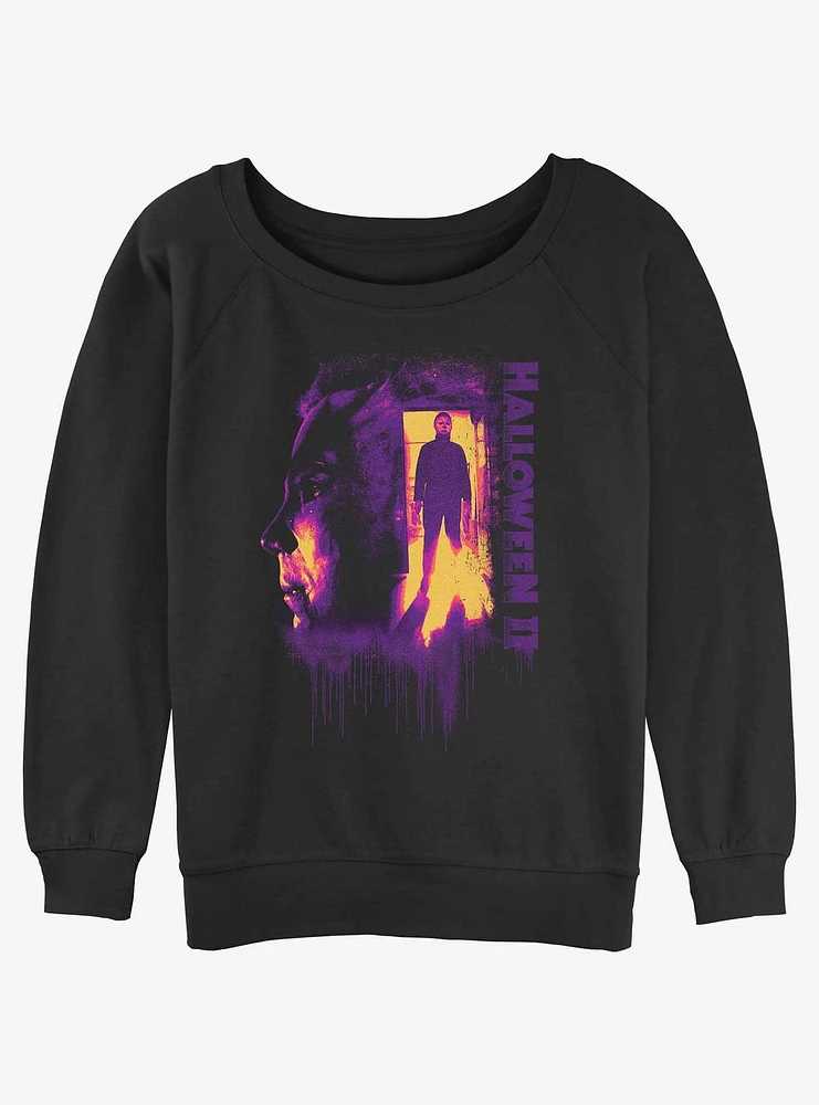 Halloween II Slasher Night Girls Slouchy Sweatshirt