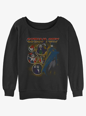DC Batman Gotham City Lineup Girls Slouchy Sweatshirt