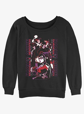 DC Batman Harley Quinn Triple Threat Girls Slouchy Sweatshirt