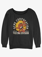 Looney Tunes Acme Corporation Testing Division Girls Slouchy Sweatshirt