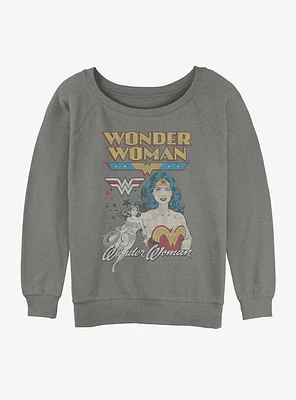DC Wonder Woman Vintage Girls Slouchy Sweatshirt