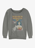 DC Wonder Woman Vintage Girls Slouchy Sweatshirt