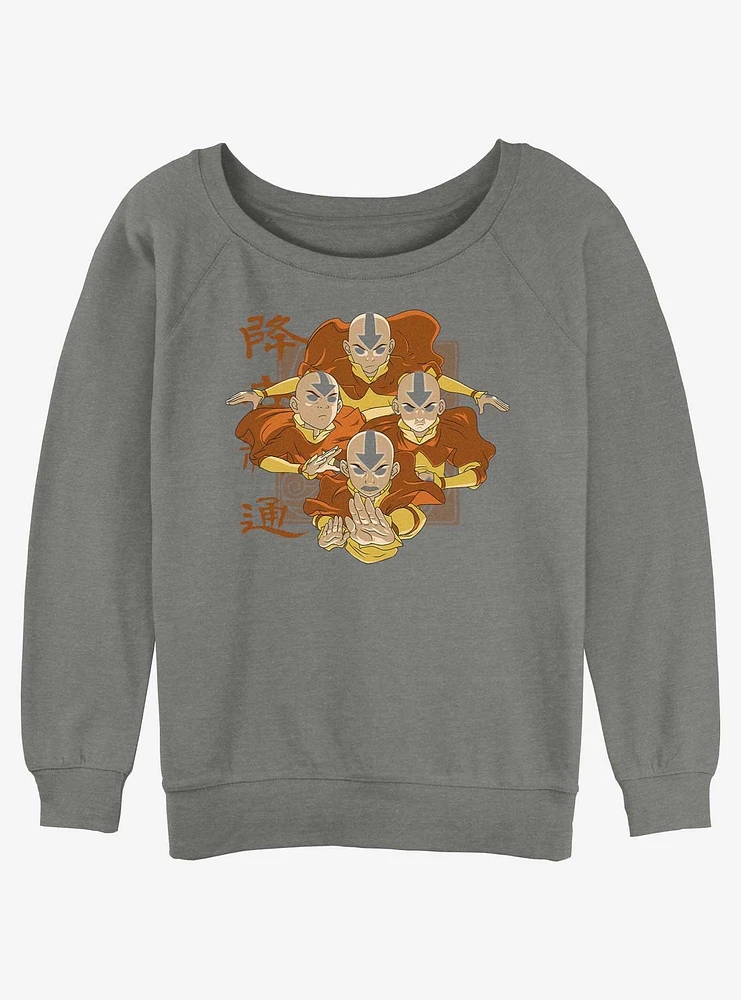 Avatar: The Last Airbender Four Aangs Girls Slouchy Sweatshirt