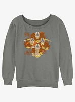 Avatar: The Last Airbender Four Aangs Girls Slouchy Sweatshirt