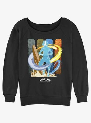 Avatar: The Last Airbender Aang Avatar State Girls Slouchy Sweatshirt