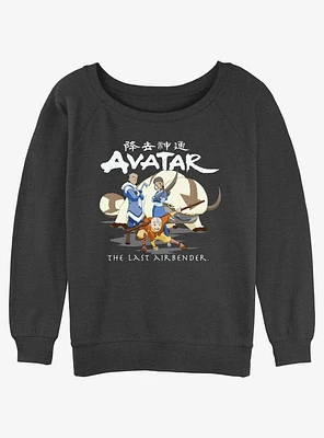 Avatar: The Last Airbender Group Of Four Girls Slouchy Sweatshirt