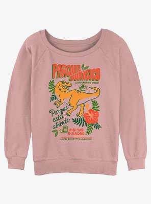 Jurassic Park Vacation Dinos Girls Slouchy Sweatshirt