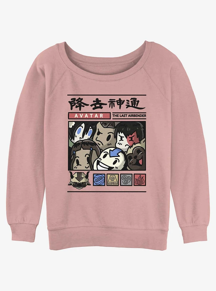 Avatar: The Last Airbender Chibi Gang Girls Slouchy Sweatshirt